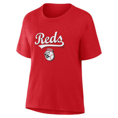 Cincinnati Reds Fanatics Women's Lockup Legacy T-Shirt - Red - Fanatics Lifestyle