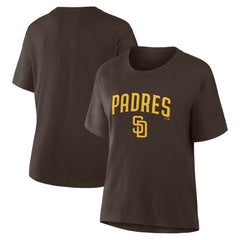 San Diego Padres Fanatics Women's Lockup Legacy T-Shirt - Brown - Fanatics Lifestyle