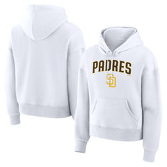 San Diego Padres Fanatics Women's Lockup Legacy Fleece Hoodie - White - Fanatics on Sale