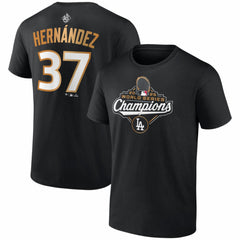 Teoscar Hernández Los Angeles Dodgers Fanatics 2025 World Series Champions Name & Number T-Shirt - Black - Fanatics Sale