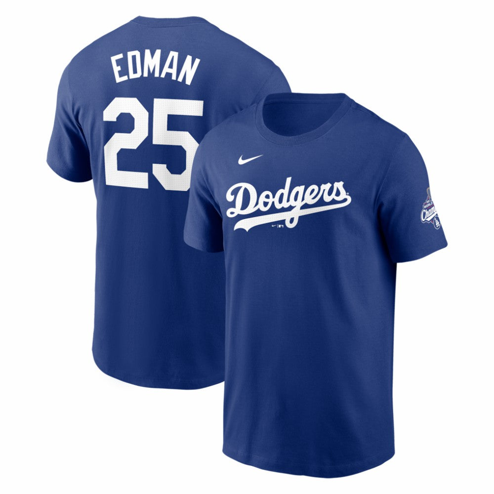 Tommy Edman Los Angeles Dodgers Nike 2025 World Series Champions Name & Number T-Shirt - Royal - Nike Online