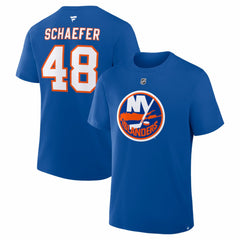 Matthew Schaefer New York Islanders Fanatics Authentic Stack Name & Number T-Shirt - Royal - NHL 2001819213