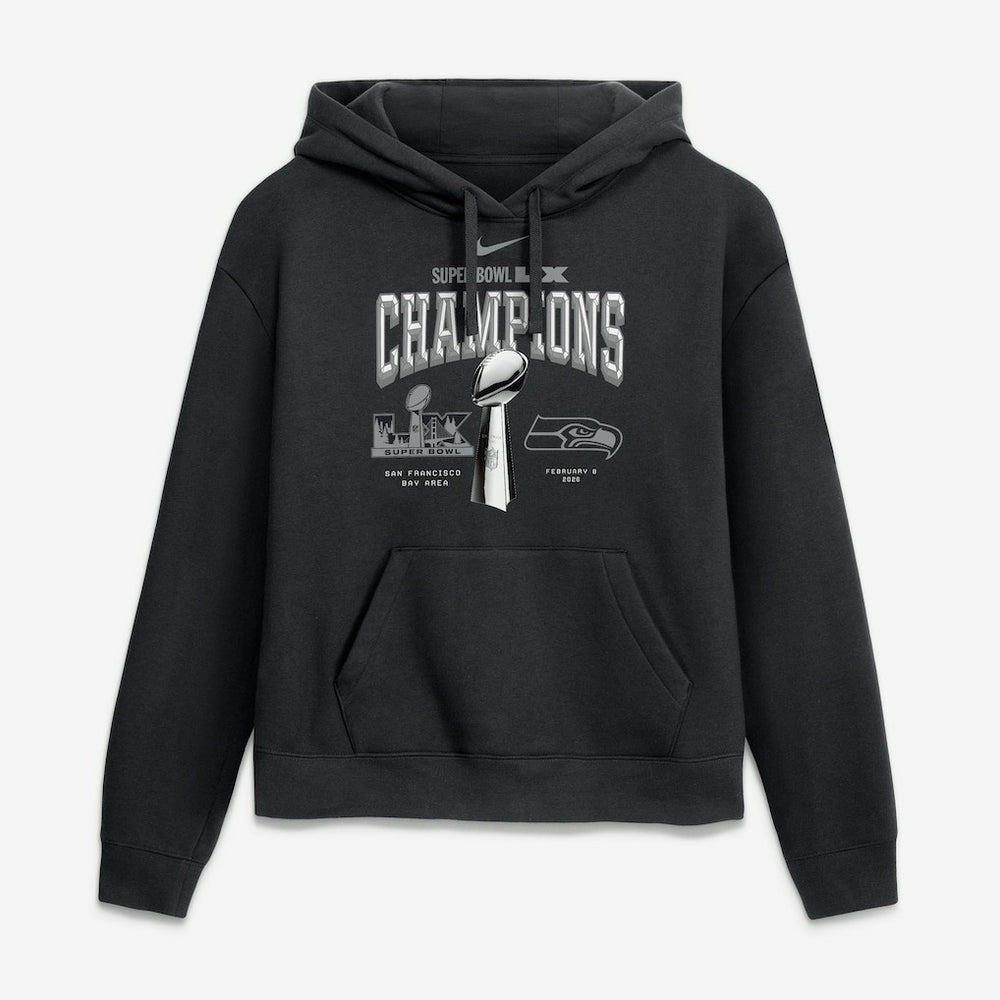 Nike Seattle Seahawks Women's Super Bowl LX Champions Locker Room Trophy Collection Hoodie Black