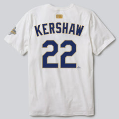 Clayton Kershaw Los Angeles Dodgers Nike 2026 Gold Collection Player Name & Number T-Shirt - White - Nike Lifestyle