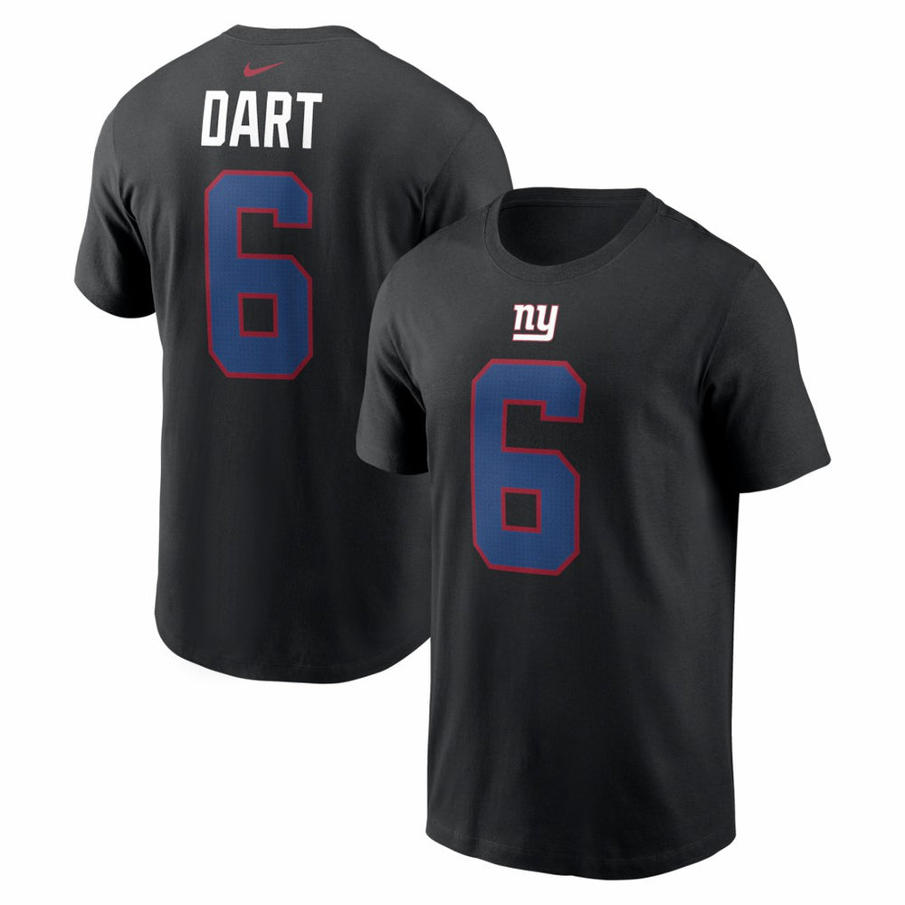 Nike Jaxson Dart New York Giants Name & Number T-Shirt Black