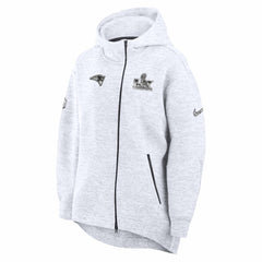 Nike New England Patriots Women's Super Bowl LX Opening Night Tech Fleece Full-Zip Hoodie Heather Gray
