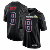 Nike Stefon Diggs New England Patriots Super Bowl LX Patch Carbon Fashion Game Jersey Black
