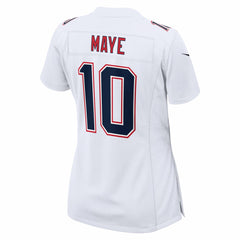 Nike Drake Maye New England Patriots Women's Super Bowl LX Patch Tundra Fashion Game Jersey White