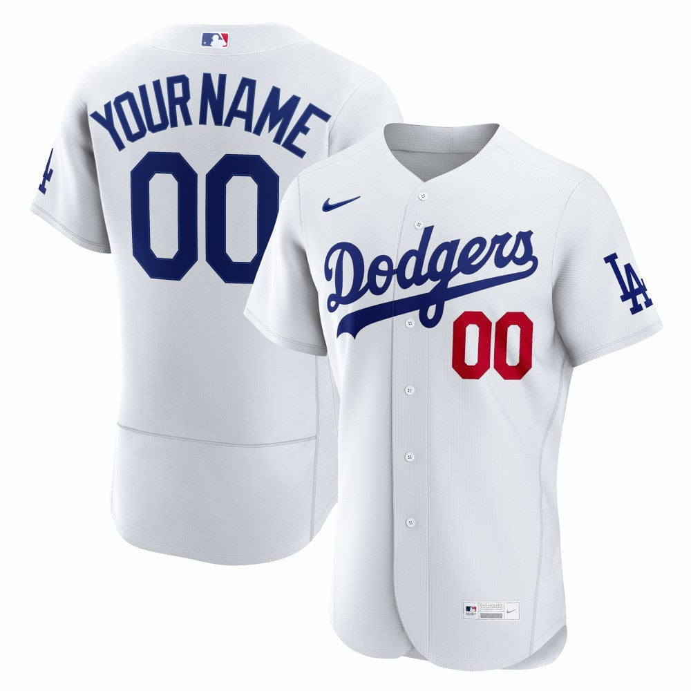 Los Angeles Dodgers Nike Home Authentic Custom Jersey - White - Nike on Sale
