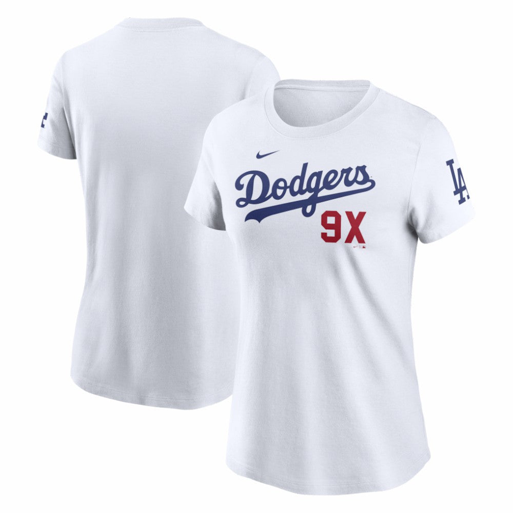Los Angeles Dodgers Nike Women's 9X Champions T-Shirt - White - Nike Discount