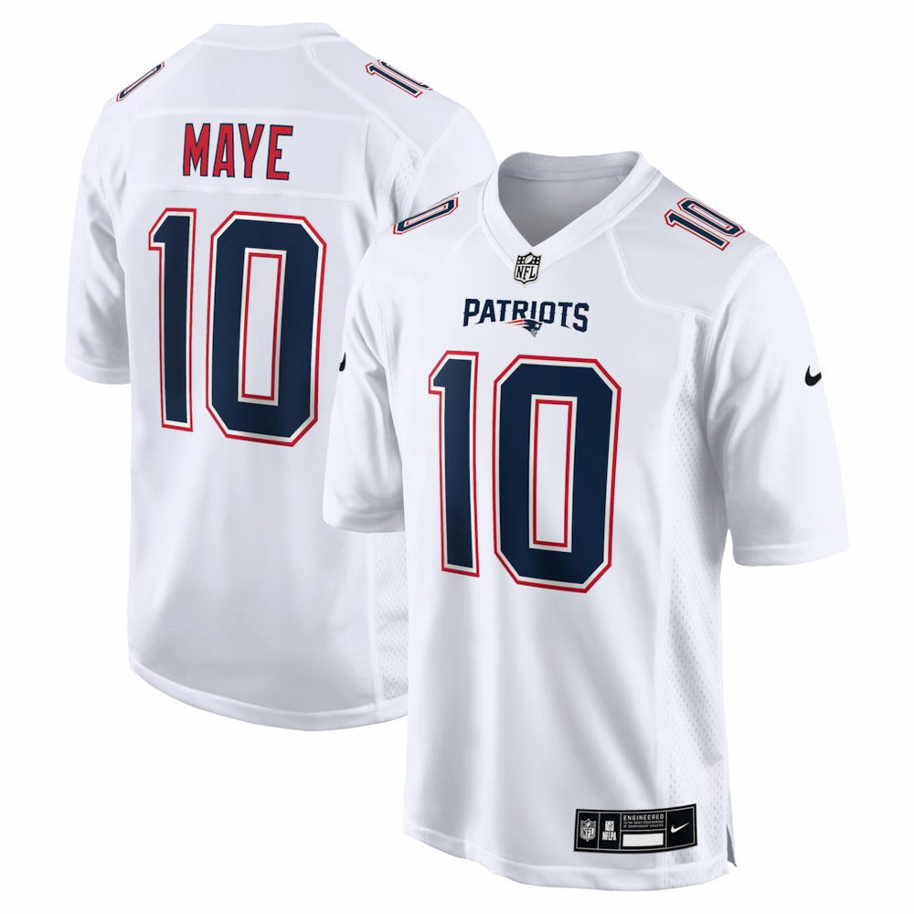 Nike Drake Maye New England Patriots Game Jersey Tundra White