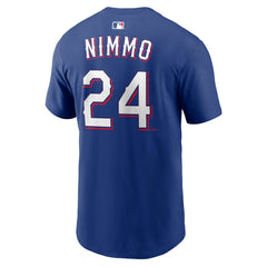 Brandon Nimmo Texas Rangers Nike Home Name & Number T-Shirt - Royal - Nike Lifestyle