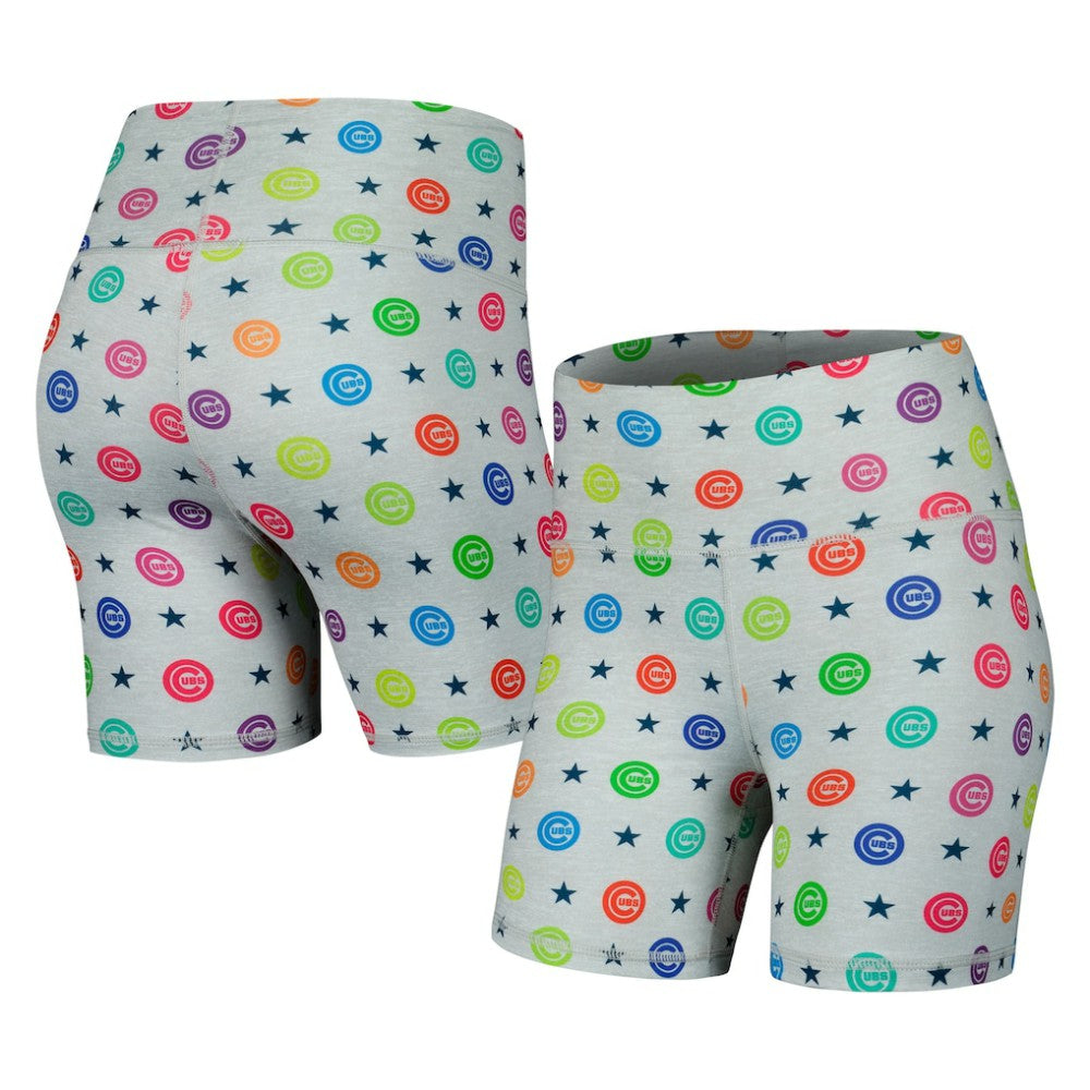 Chicago Cubs Terez Women's TLC Rainbow Shorts - Gray - MLB Discount