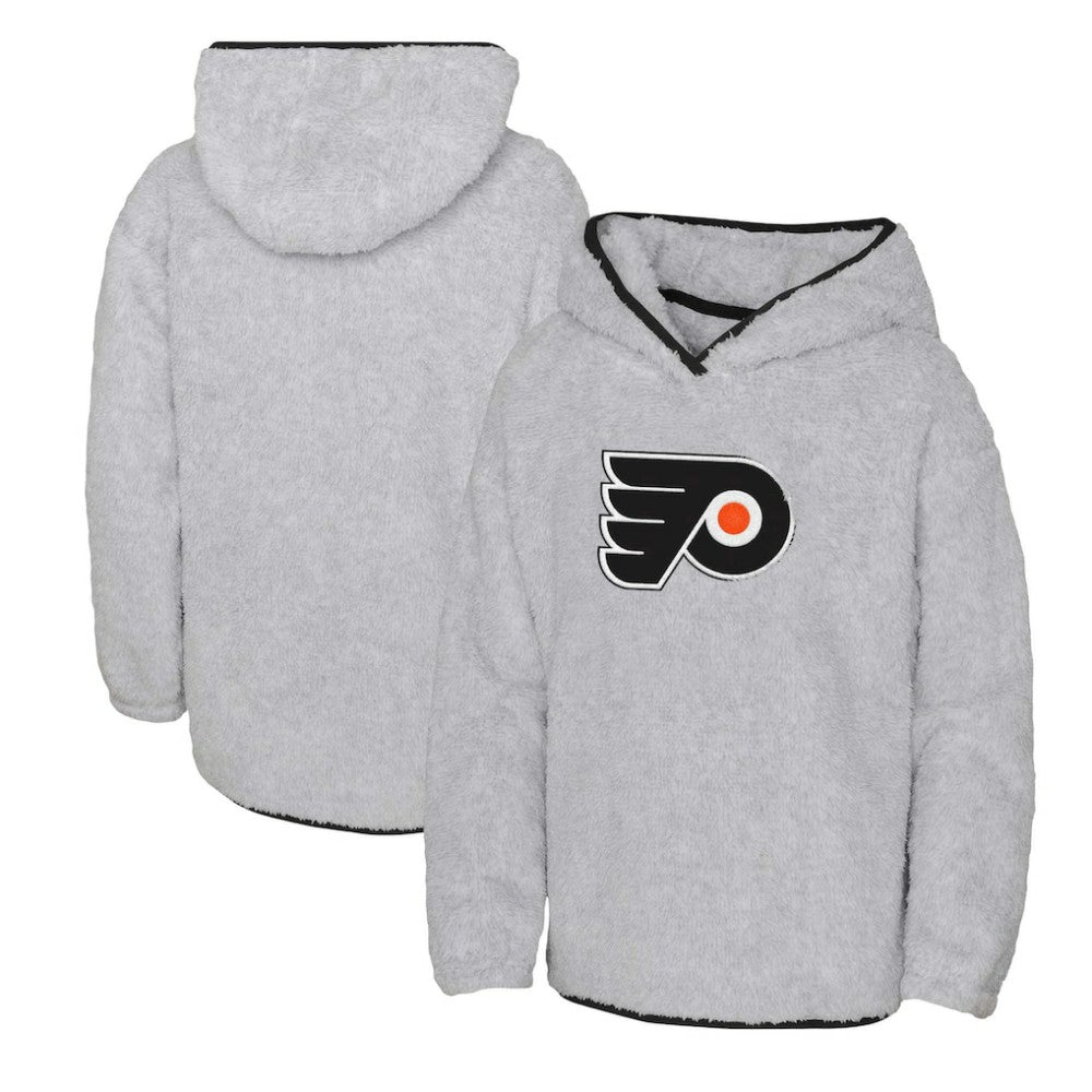 Philadelphia Flyers Girls Youth Ultimate Teddy Fleece Pullover Hoodie - Heather Gray - NHL 200189124