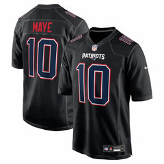 Nike Drake Maye New England Patriots Fashion Game Jersey Carbon Black