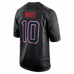 Nike Drake Maye New England Patriots Fashion Game Jersey Carbon Black