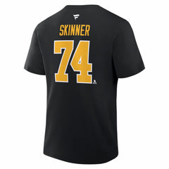 Stuart Skinner Pittsburgh Penguins Fanatics Authentic Stack Name & Number T-Shirt - Black - NHL 2001893900