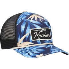 Seattle Kraken '47 Tropicalia Allover Print Trucker Adjustable Hat - Navy - NHL 200189403