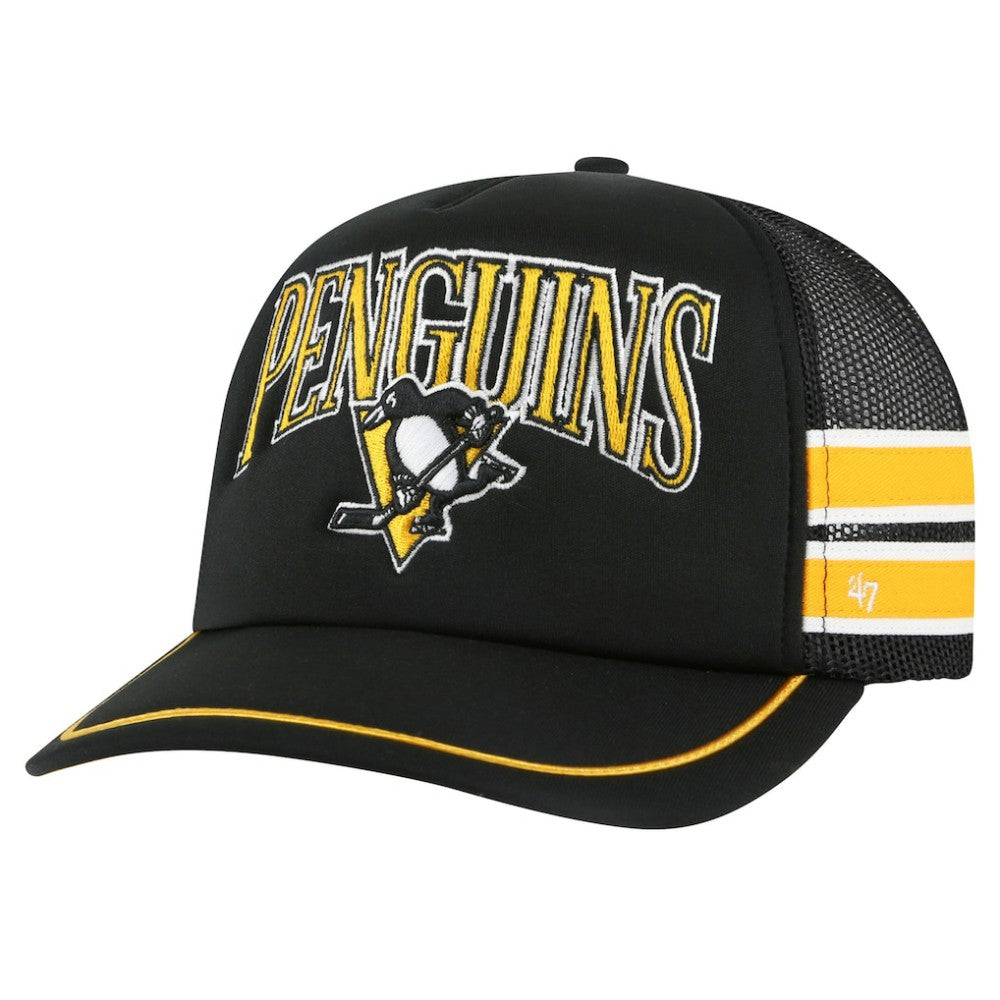 Pittsburgh Penguins '47 Sideband Stripes Trucker Snapback Hat - Black - NHL 200189421