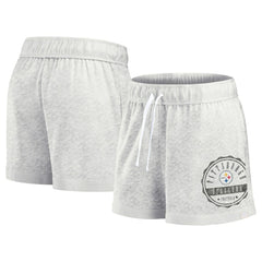 Fanatics Pittsburgh Steelers Women's Vintage Badge Shorts Oatmeal
