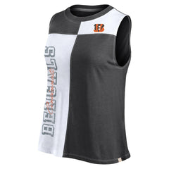 Fanatics Cincinnati Bengals FanaticsWomen's Script Color Block Tank Top Black/White