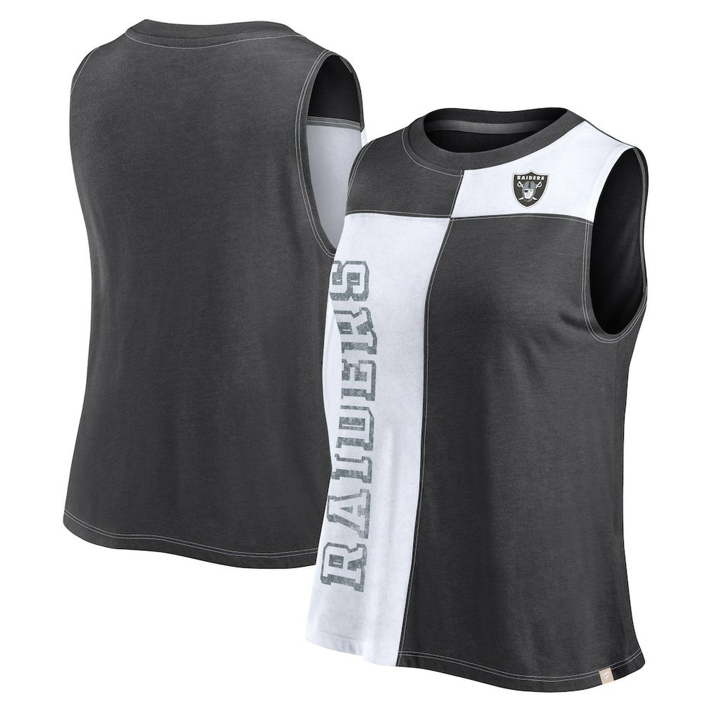 Fanatics Las Vegas Raiders FanaticsWomen's Script Color Block Tank Top Black/White