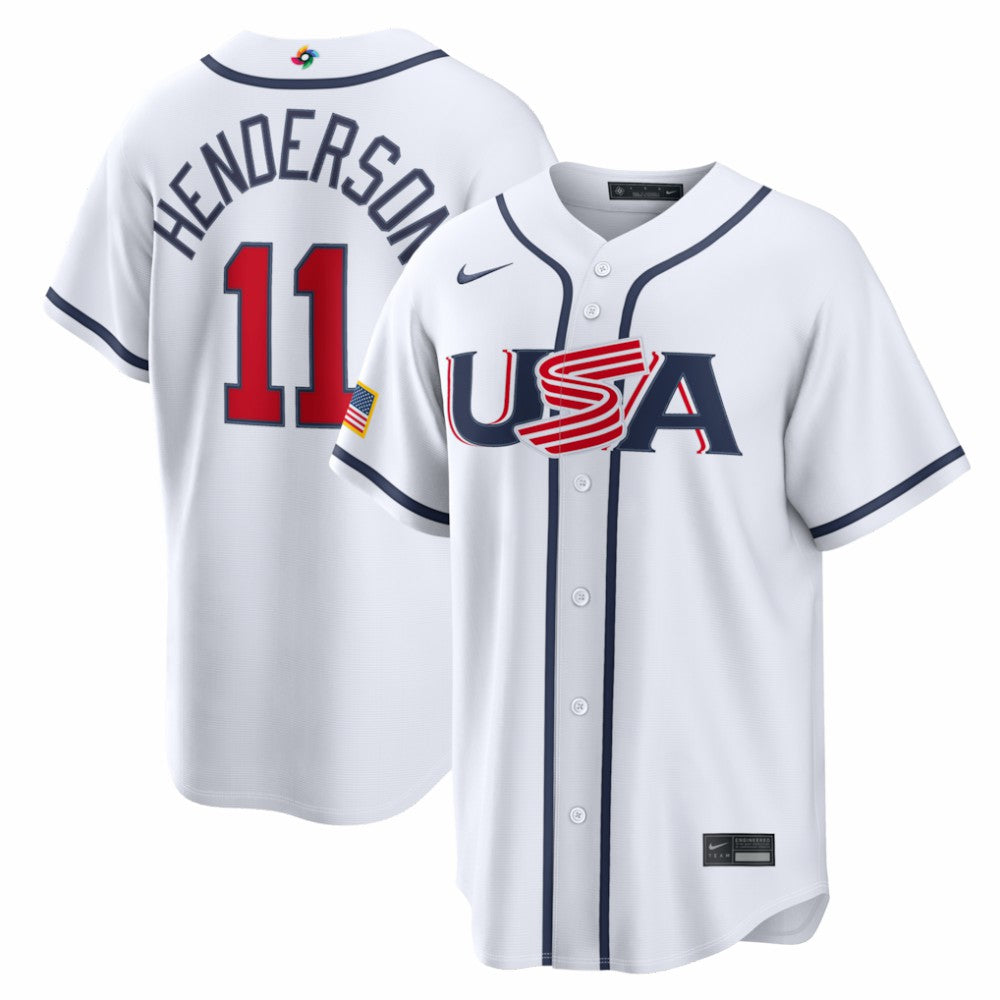Gunnar Henderson USA Baseball Nike 2026 World Baseball Classic Home Stadium Jersey - White - Nike Discount