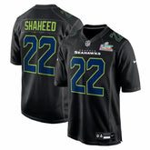 Nike Rashid Shaheed Seattle Seahawks Super Bowl LX Patch Carbon Fashion Game Jersey Black
