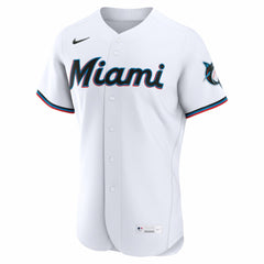 Miami Marlins Nike Home Authentic Custom Jersey - White - Nike Discount