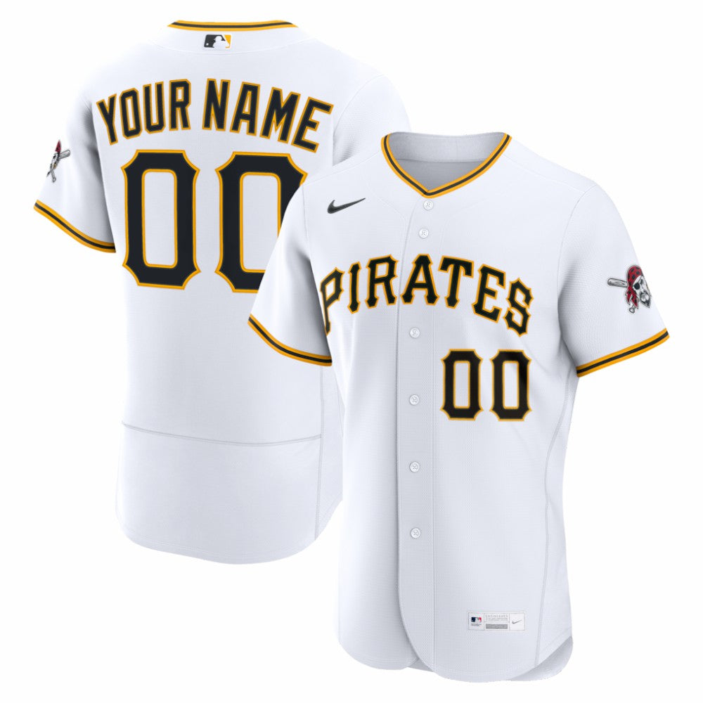 Pittsburgh Pirates Nike Home Authentic Custom Jersey - White - Nike on Sale