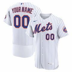 New York Mets Nike Home Authentic Custom Jersey - White - Nike Discount