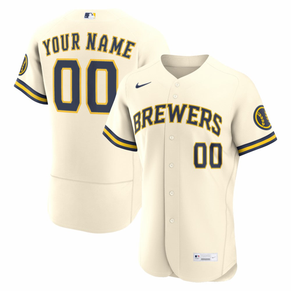 Milwaukee Brewers Nike Home Authentic Custom Jersey - Cream - Nike Lifestyle
