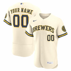 Milwaukee Brewers Nike Home Authentic Custom Jersey - Cream - Nike Lifestyle