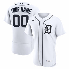 Detroit Tigers Nike Home Authentic Custom Jersey - White - Nike Discount