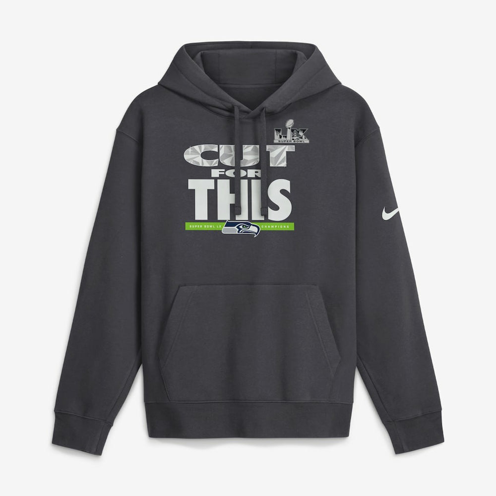 Nike Seattle Seahawks Super Bowl LX Champions Pickoff Move Parade Club Fleece Hoodie Anthracite