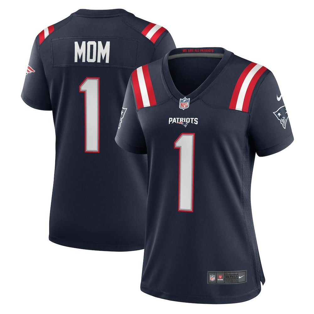 Nike Number 1 Mom New England Patriots Women's Game Jersey Navy