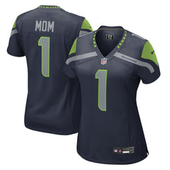 Nike Number 1 Mom Seattle Seahawks Women's Game Jersey College Navy