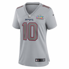 Nike Drake Maye New England Patriots Women's Super Bowl LX Patch Atmosphere Fashion Game Jersey Silver