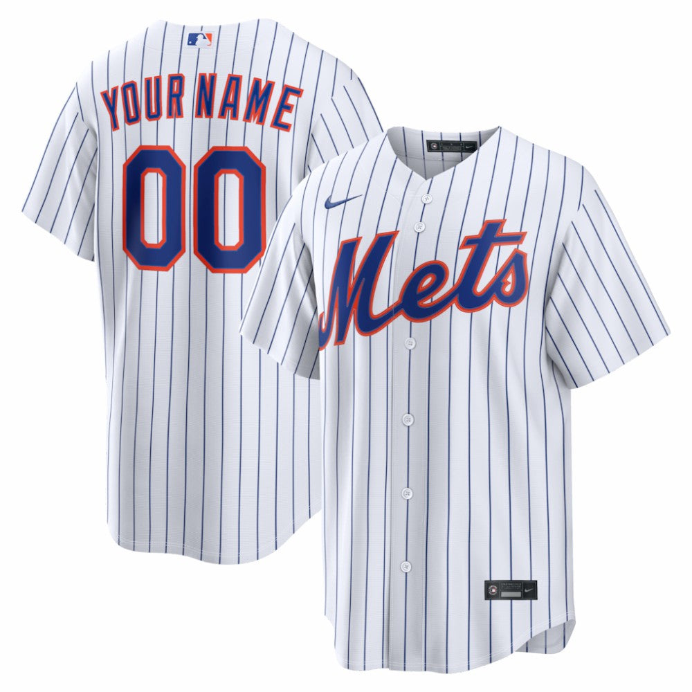 New York Mets Nike Home Replica Custom Jersey - White - Nike Online