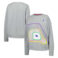 Terez MLB Women's Baseball Field Pullover Sweatshirt - Gray - MLB Sale