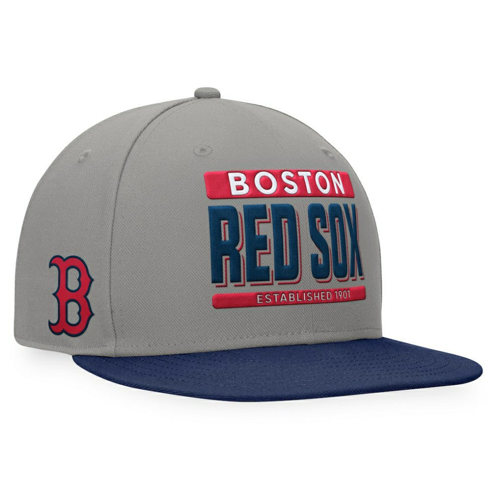 Boston Red Sox Fanatics Line Drive Two-Tone Snapback Hat - Gray/Navy - Fanatics on Sale
