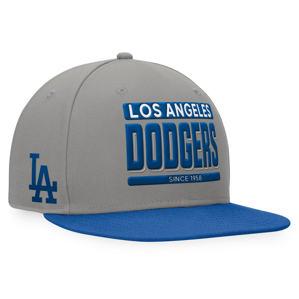 Los Angeles Dodgers Fanatics Line Drive Two-Tone Snapback Hat - Gray/Royal - Fanatics Online