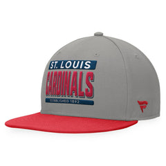 St. Louis Cardinals Fanatics Line Drive Two-Tone Snapback Hat - Gray/Red - Fanatics Online