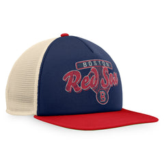 Boston Red Sox Fanatics Cooperstown Collection Talley Foam Trucker Snapback Hat - Navy/Red - Fanatics Discount