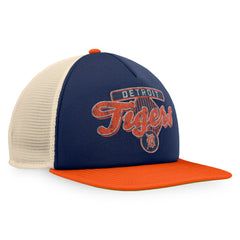 Detroit Tigers Fanatics Cooperstown Collection Talley Foam Trucker Snapback Hat - Navy/Orange - Fanatics Lifestyle