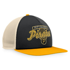 Pittsburgh Pirates Fanatics Cooperstown Collection Talley Foam Trucker Snapback Hat - Black/Gold - Fanatics Discount