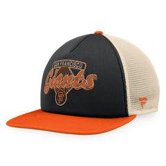San Francisco Giants Fanatics Cooperstown Collection Talley Foam Trucker Snapback Hat - Black/Orange - Fanatics Lifestyle