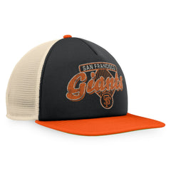 San Francisco Giants Fanatics Cooperstown Collection Talley Foam Trucker Snapback Hat - Black/Orange - Fanatics Lifestyle
