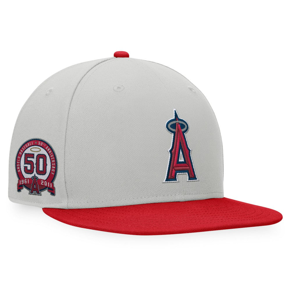 Los Angeles Angels Fanatics Glory Days Two-Tone Snapback Hat - Gray/Red - Fanatics Lifestyle