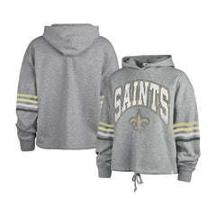 47 brand New Orleans Saints '47 Women's Upland Bennett Pullover Hoodie Heather Gray